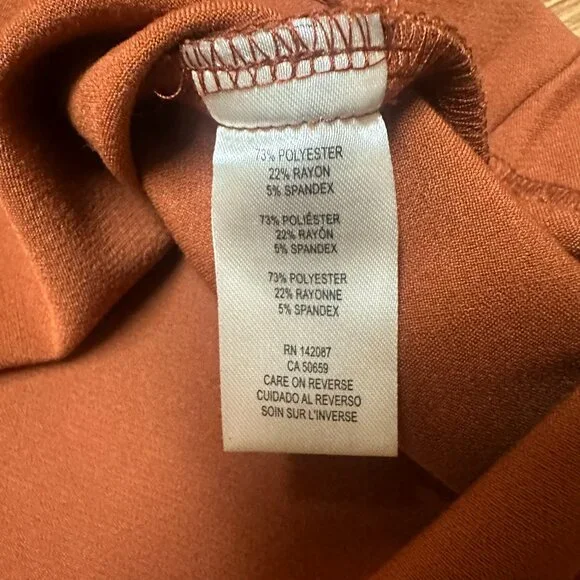 Simply Noelle - Women's Rust Orange High Neckline Sleeveless Dress - Size XS - Picture 4 of 7